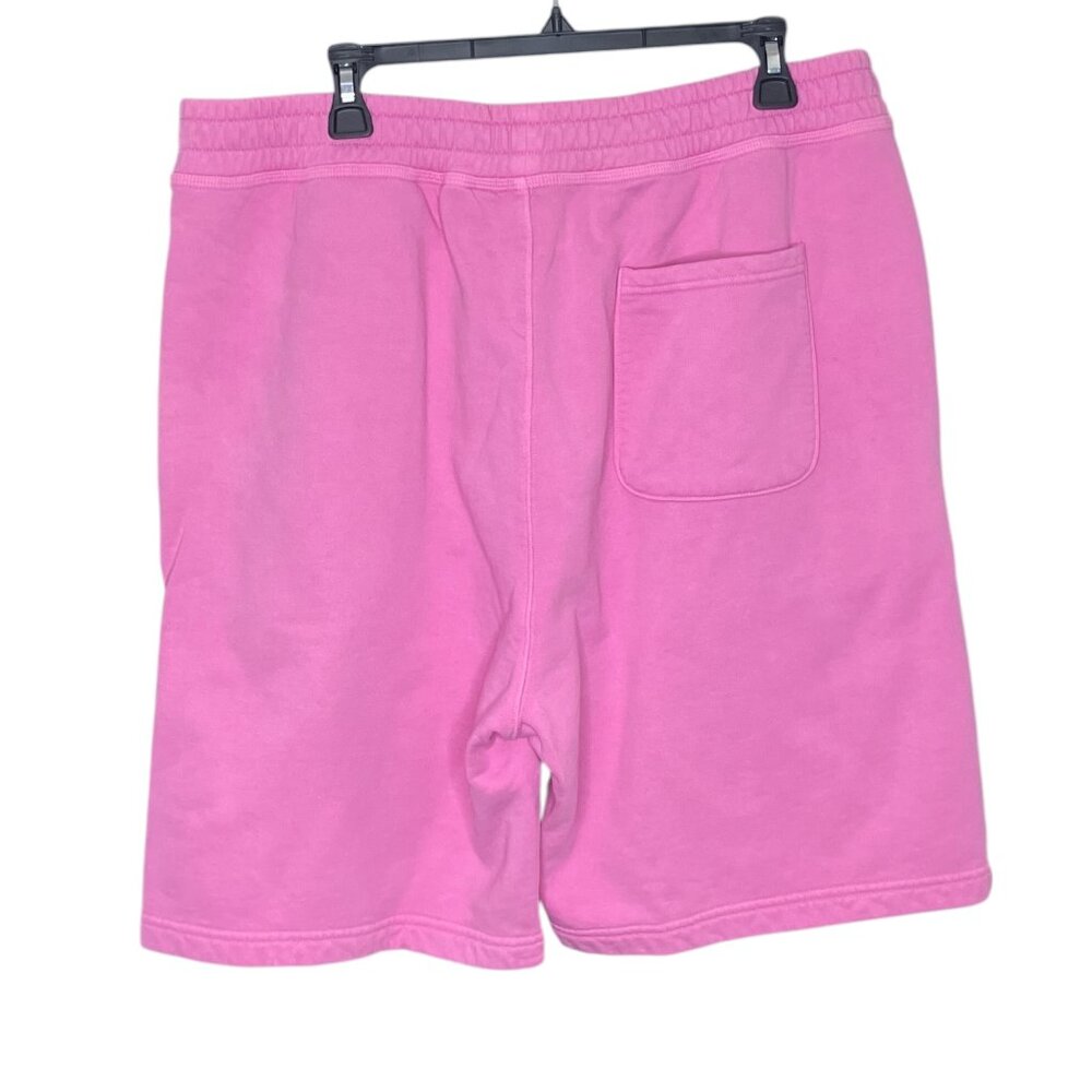 New Stussy Men's Size XL Stock Logo Pink Dyed Goods 100% Cotton Sweat Shorts - Picture 2 of 6